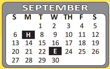 District School Academic Calendar for Jewel C Wietzel Center for September 2015