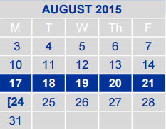 District School Academic Calendar for Susie Fuentes Elementary School for August 2015