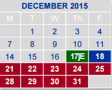 District School Academic Calendar for Armando Chapa Middle School for December 2015