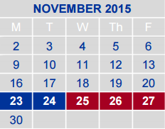 District School Academic Calendar for Armando Chapa Middle School for November 2015