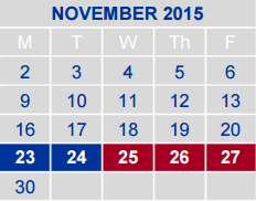 District School Academic Calendar for R C Barton Middle School for November 2015