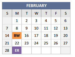 District School Academic Calendar for Bradfield Elementary for February 2016