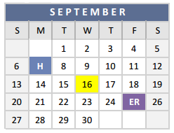 District School Academic Calendar for Highland Park Middle School for September 2015