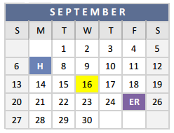 District School Academic Calendar for P A S S Learning Ctr for September 2015