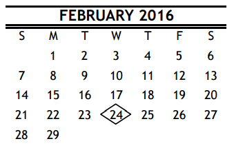 District School Academic Calendar for Sharpstown Middle for February 2016