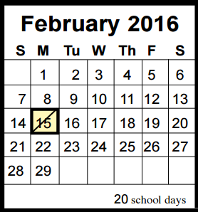 District School Academic Calendar for Jack M Fields Sr Elementary for February 2016