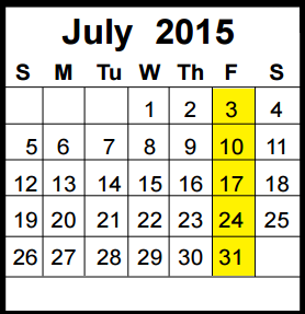 District School Academic Calendar for Timbers Elementary for July 2015