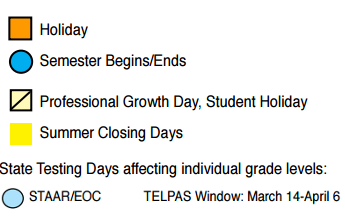 District School Academic Calendar Legend for Jack M Fields Sr Elementary