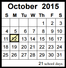 District School Academic Calendar for Whispering Pines Elementary for October 2015