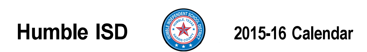 District School Academic Calendar for Humble Elementary