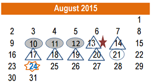 District School Academic Calendar for Williamson County Academy for August 2015