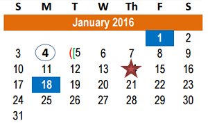 District School Academic Calendar for Williamson County Academy for January 2016