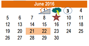 District School Academic Calendar for Hutto High School for June 2016