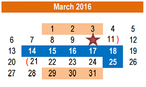 District School Academic Calendar for Hutto High School for March 2016