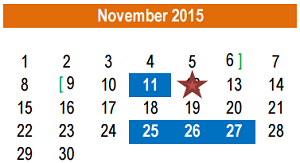 District School Academic Calendar for Hutto High School for November 2015