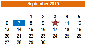 District School Academic Calendar for Cottonwood Creek Elementary for September 2015