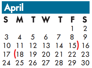 District School Academic Calendar for Union Bower Center For Learning for April 2016