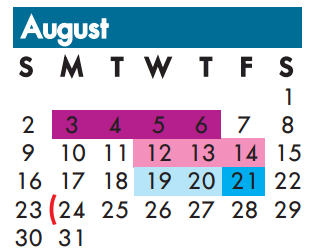 District School Academic Calendar for Gilbert F M Elementary for August 2015