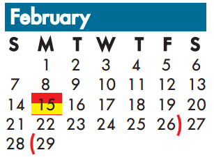 District School Academic Calendar for Haley J Elementary for February 2016
