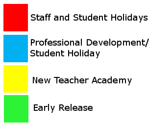 District School Academic Calendar Legend for Ricardo Salinas Elementary