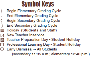 District School Academic Calendar Legend for Opport Awareness Ctr