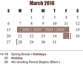 District School Academic Calendar for Zelma Hutsell Elementary for March 2016