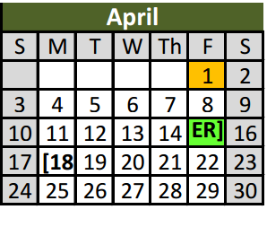 District School Academic Calendar for Chisholm Trail Intermediate School for April 2016