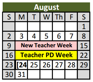 District School Academic Calendar for North Riverside Elementary for August 2015