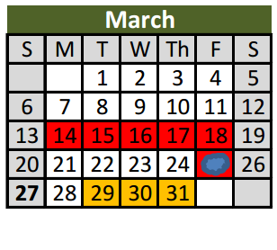 District School Academic Calendar for Friendship Elementary for March 2016