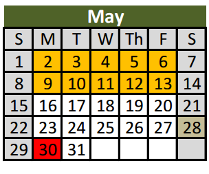 District School Academic Calendar for New Direction Lrn Ctr for May 2016