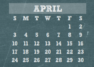 District School Academic Calendar for Wunderlich Intermediate for April 2016
