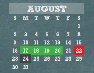 District School Academic Calendar for Harris Co Jjaep for August 2015