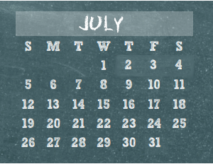 District School Academic Calendar for Kleb Intermediate for July 2015