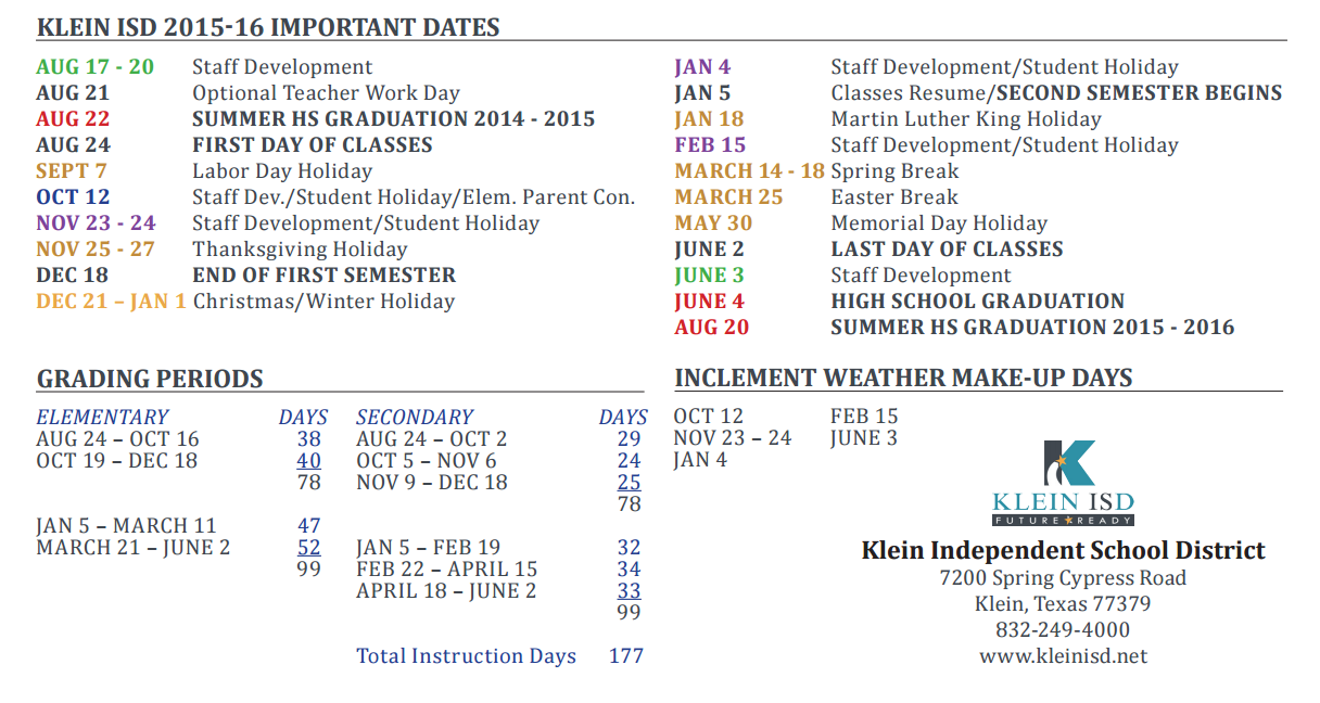 District School Academic Calendar Key for Harris Co Jjaep