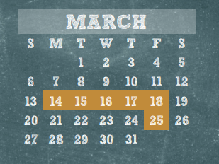 District School Academic Calendar for Krimmel Intermediate for March 2016