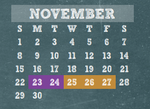 District School Academic Calendar for Klein Annex for November 2015