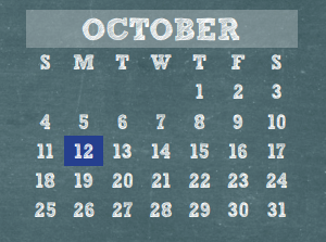 District School Academic Calendar for Hildebrandt Intermediate for October 2015