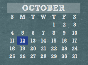 District School Academic Calendar for Ehrhardt Elementary for October 2015