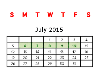 District School Academic Calendar for Diaz-Villarreal Elementary School for July 2015