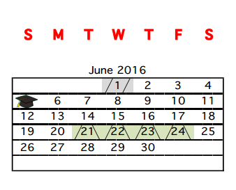 District School Academic Calendar for Ann Richards Middle School for June 2016