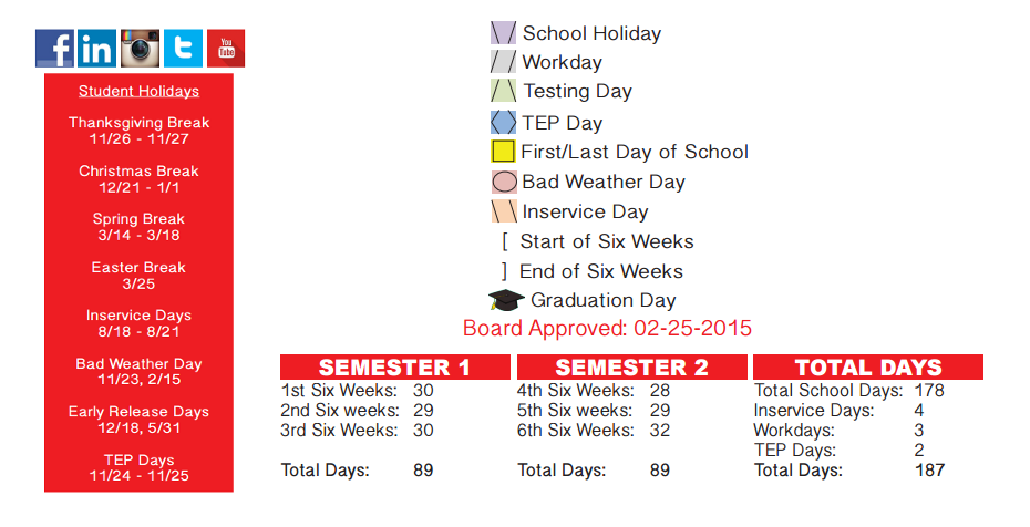 District School Academic Calendar Key for Diaz-Villarreal Elementary School