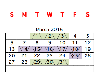 District School Academic Calendar for Eligio Kika De La Garza Elementary for March 2016