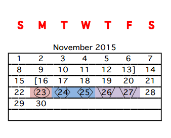 District School Academic Calendar for Benavides Elementary for November 2015