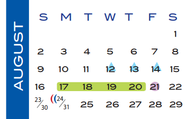 District School Academic Calendar for Jackson Elementary for August 2015