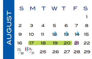 District School Academic Calendar for Pink Elementary for August 2015