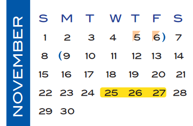 District School Academic Calendar for Travis Elementary for November 2015