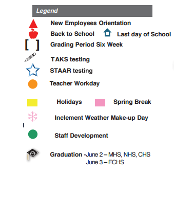 District School Academic Calendar Legend for H B Zachry Elementary School