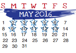 District School Academic Calendar for Ryan Elementary School for May 2016