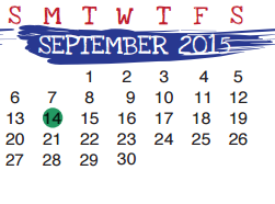 District School Academic Calendar for F S Lara Academy for September 2015
