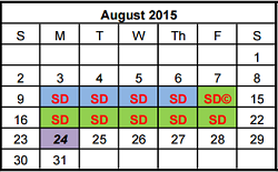 District School Academic Calendar for Cypress Elementary School for August 2015